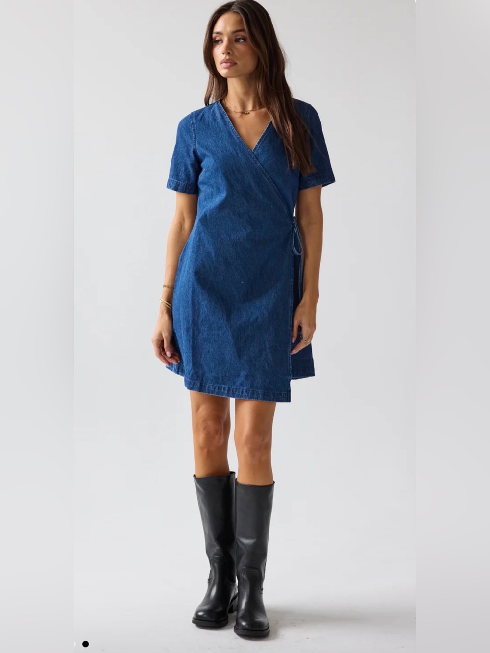 Böhme Denim Wrap Dress